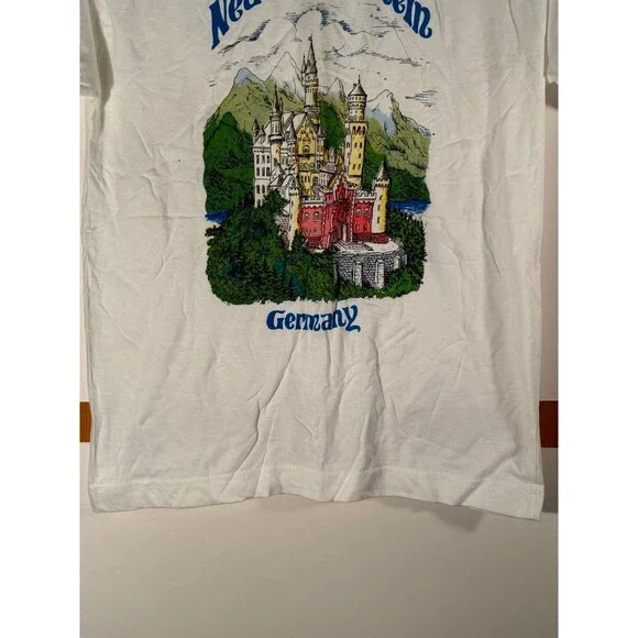 Vintage Neuschwanstein Castle Germany Boys Shirt Medium M - Picture 3 of 8